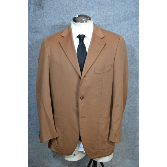 Edwin Nazario Other - Edwin Nazario Sport Coat Mens 44R Brown Wool Cashmere Loro Piana Blazer Italy